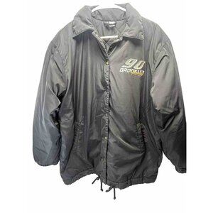 Divided by H&M Black 90 Brooklyn Racing Bomber Jacket Size Small Runs Big Coat